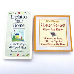 Unclutter Your Home & 10-Minute Clutter Control Room by Room Paperback Book Lot